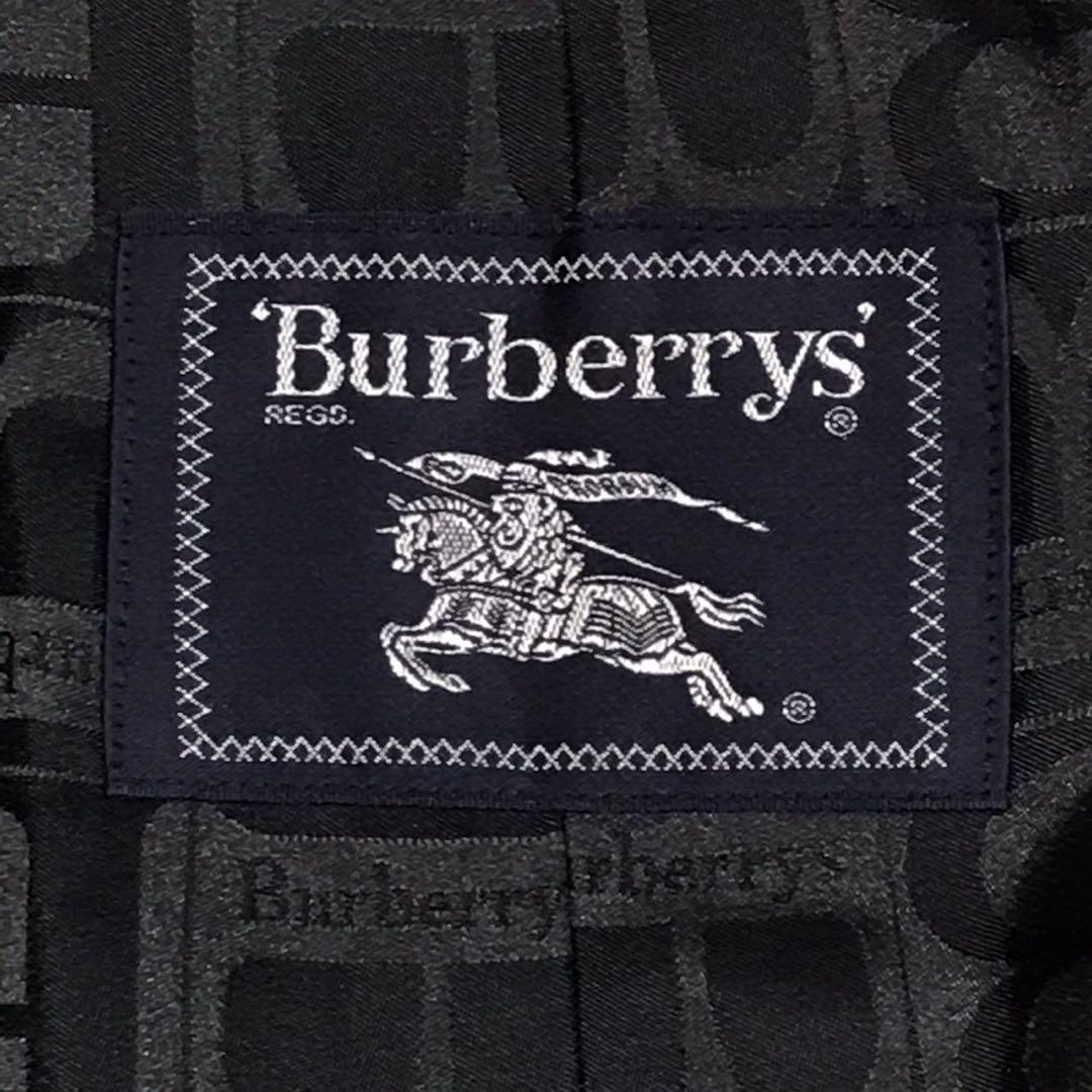 90s バーバリーズ　ビンテージウールロングコート　カシミア混　日本製　ネイビー