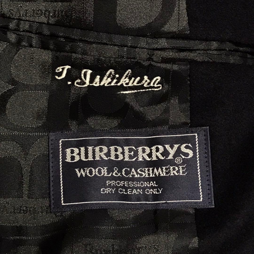 90s バーバリーズ　ビンテージウールロングコート　カシミア混　日本製　ネイビー