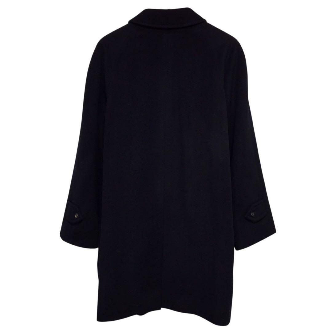 90s バーバリーズ　ビンテージウールロングコート　カシミア混　日本製　ネイビー