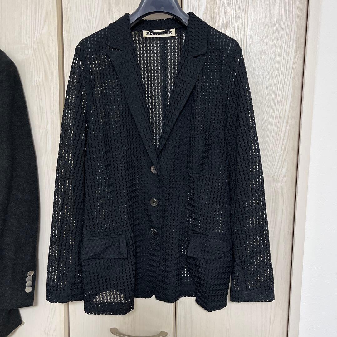 JIL SANDER メッシュテーラードジャケット ブラック