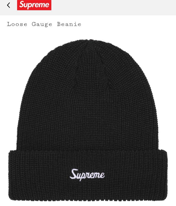 Supreme / LOOSE GAUGE BEANIE (黒)