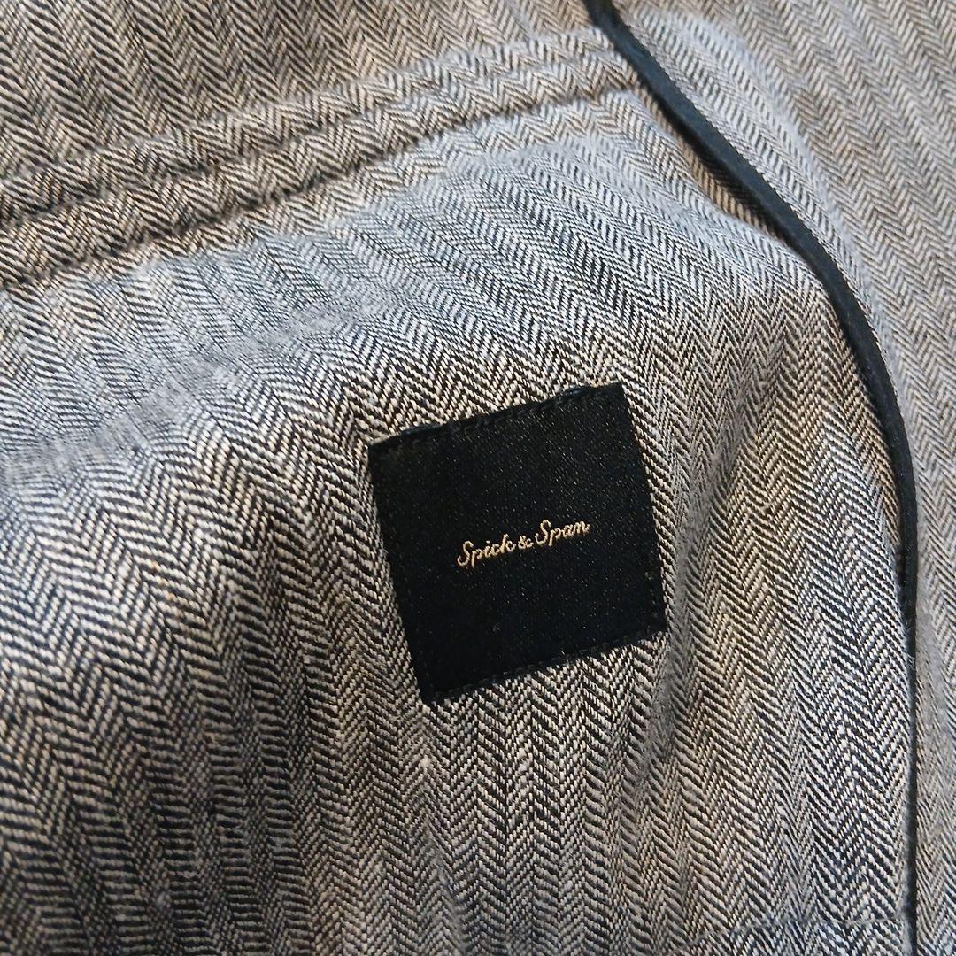 Spick&Span 2024リネンエアリージャケット 麻100% グレー 38