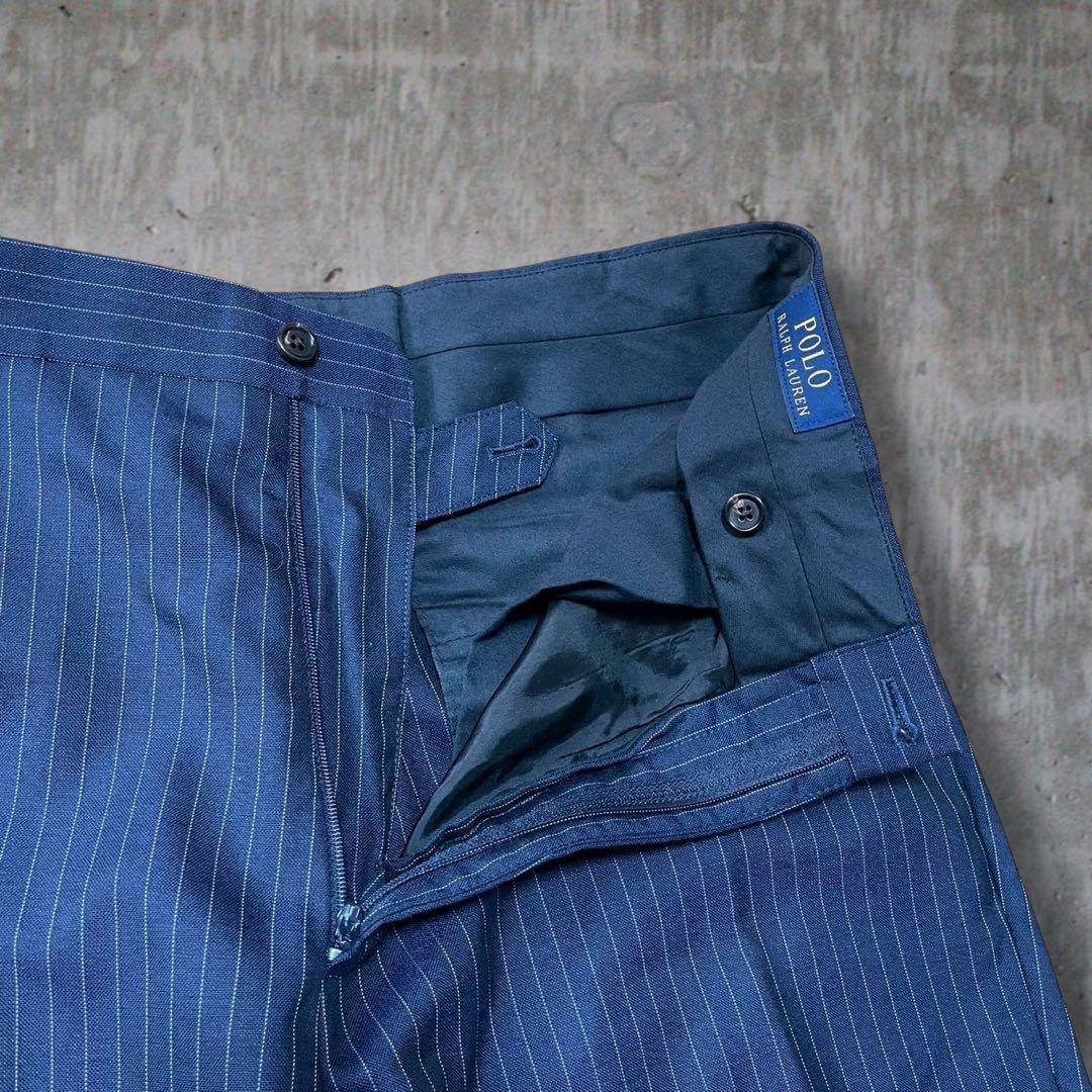 現行 ポロラルフローレン スーツ セットアップ ストライプ イタリア製 紺 L