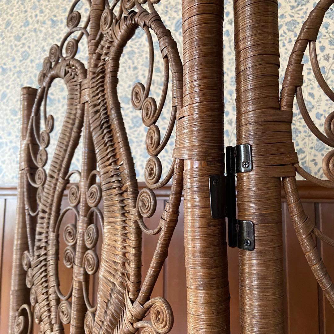 オールドラタン　パーテーション　インテリア　間仕切　美品