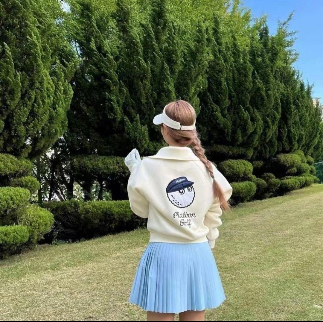 M ベージュ　クリーム　マルボンゴルフ MALBON GOLF ウエア