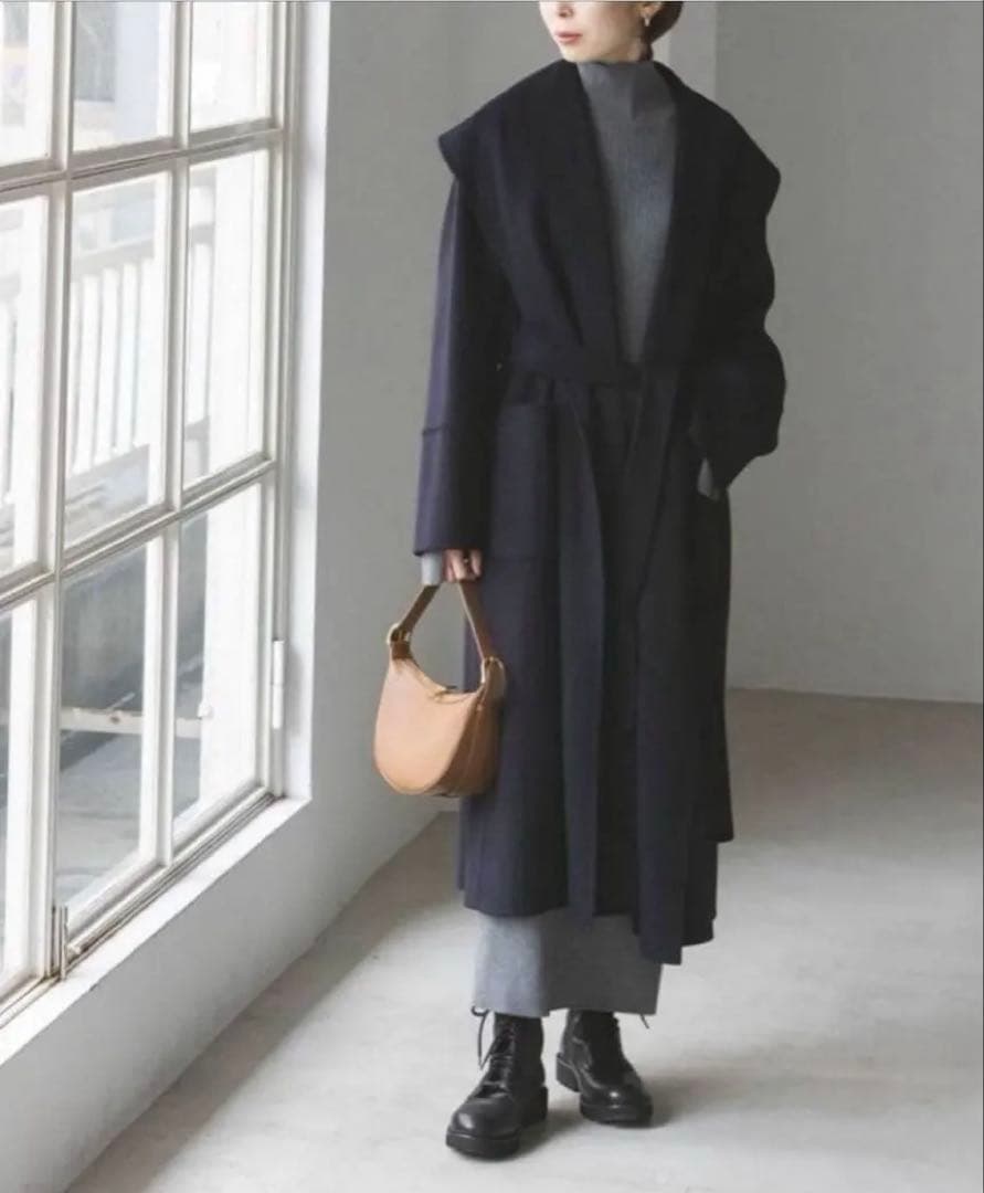 NOBLE Super160s リバーワイドカラーコート