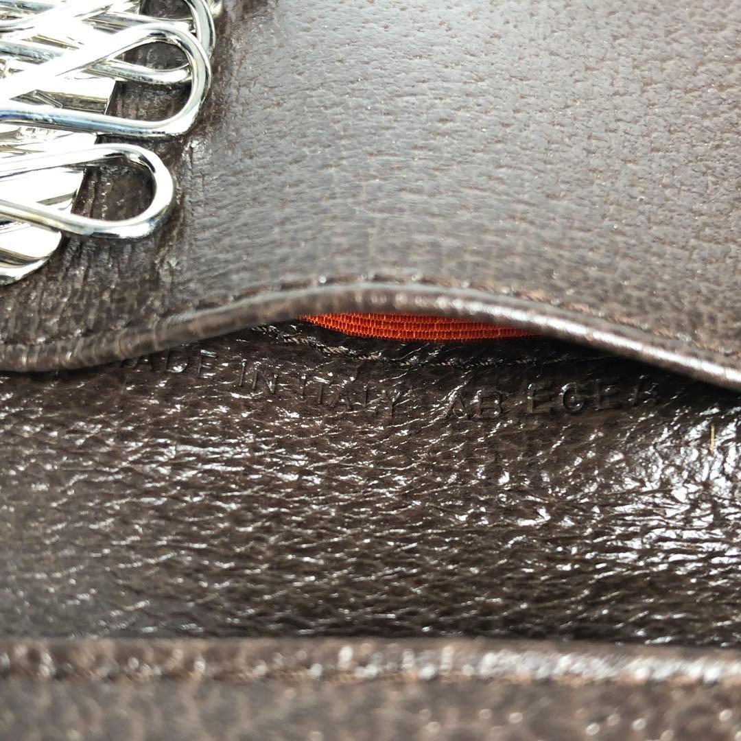 【ほぼ未使用】BVLGARI ブルガリ 6連キーケース ロゴマニア 男女兼用 茶