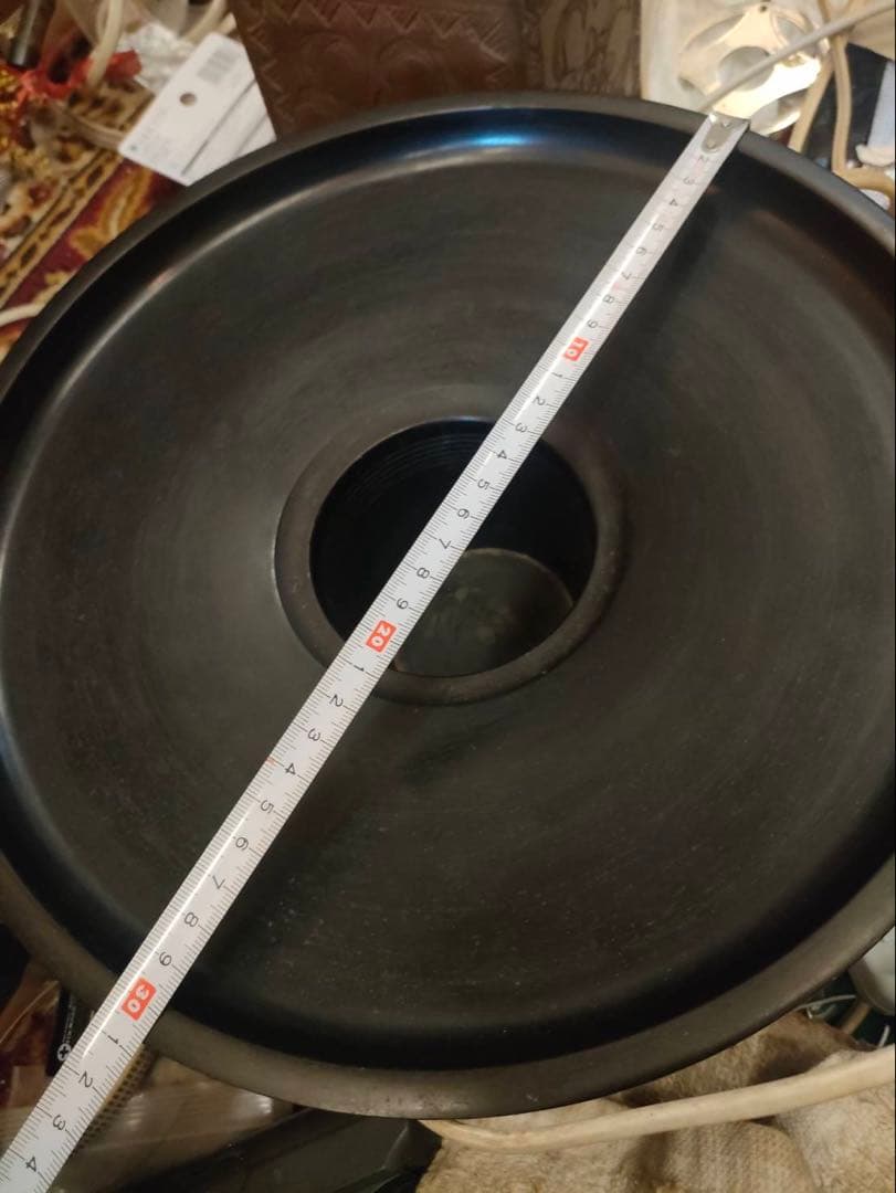 薄端 青銅製 龍双耳 五足 人物花鳥紋 獣足 幅32㎝ 重量約7kg