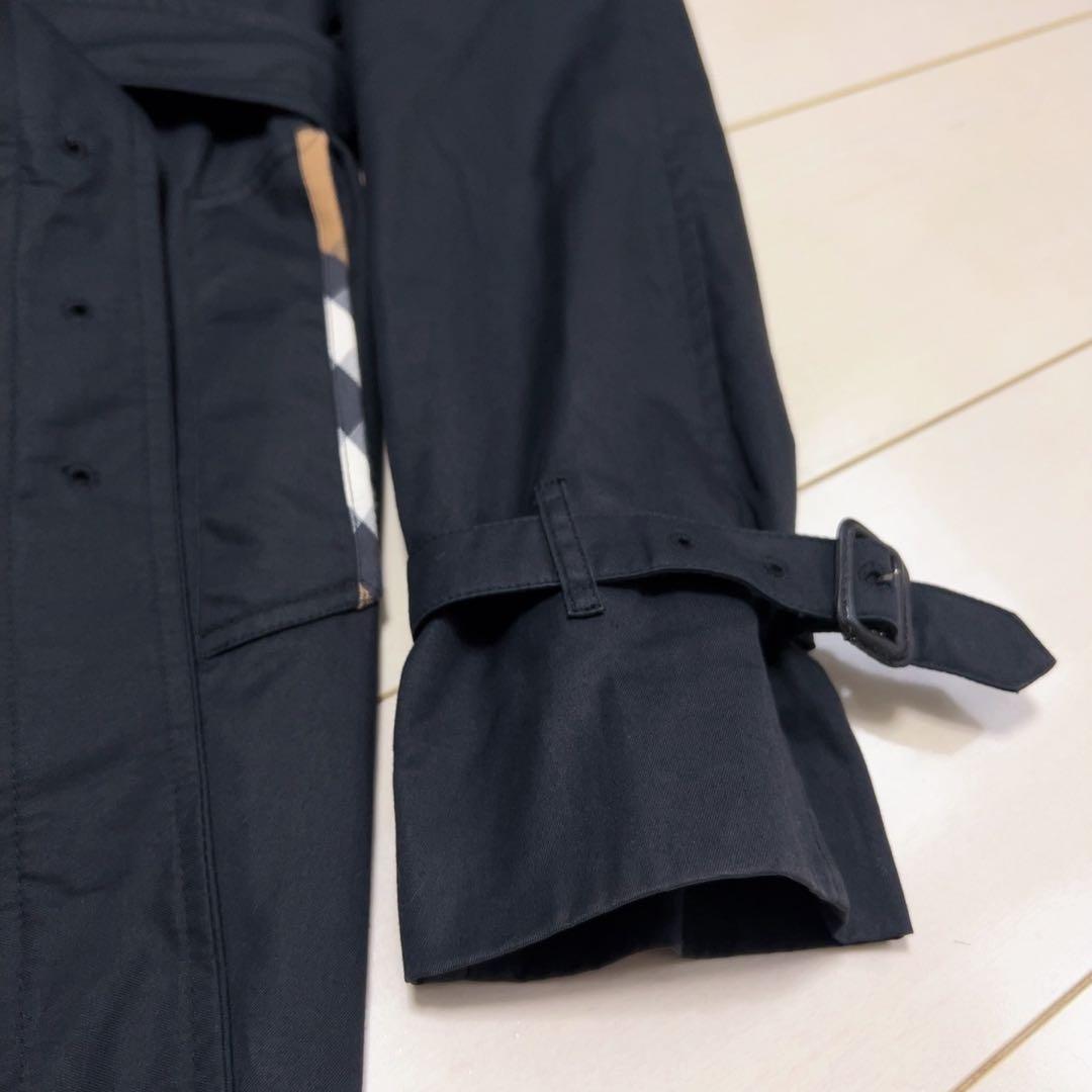 ☆BURBERRY LONDON☆ブラックトレンチコート メガチェック　ベルト付