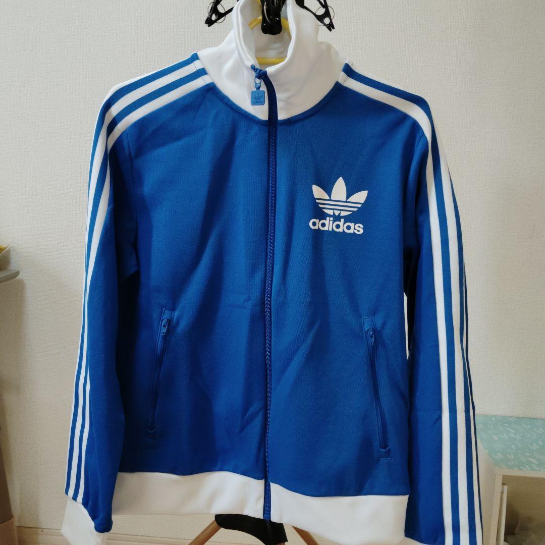 adidasベッケンバウアートラックジャケット青/白　Ｍ ほぼ新品