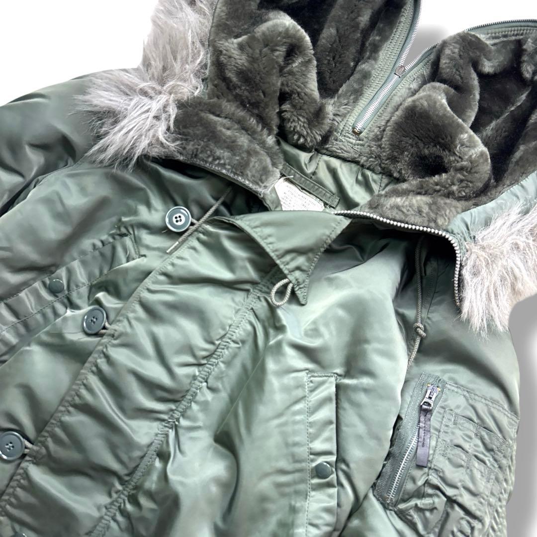 美品 ALPHA N-2B 90s フライトジャケット ブルゾン カーキー S