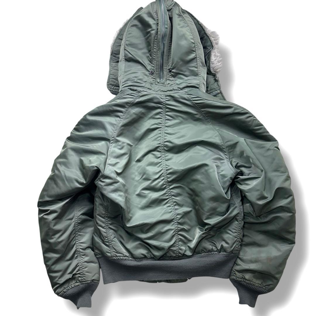 美品 ALPHA N-2B 90s フライトジャケット ブルゾン カーキー S