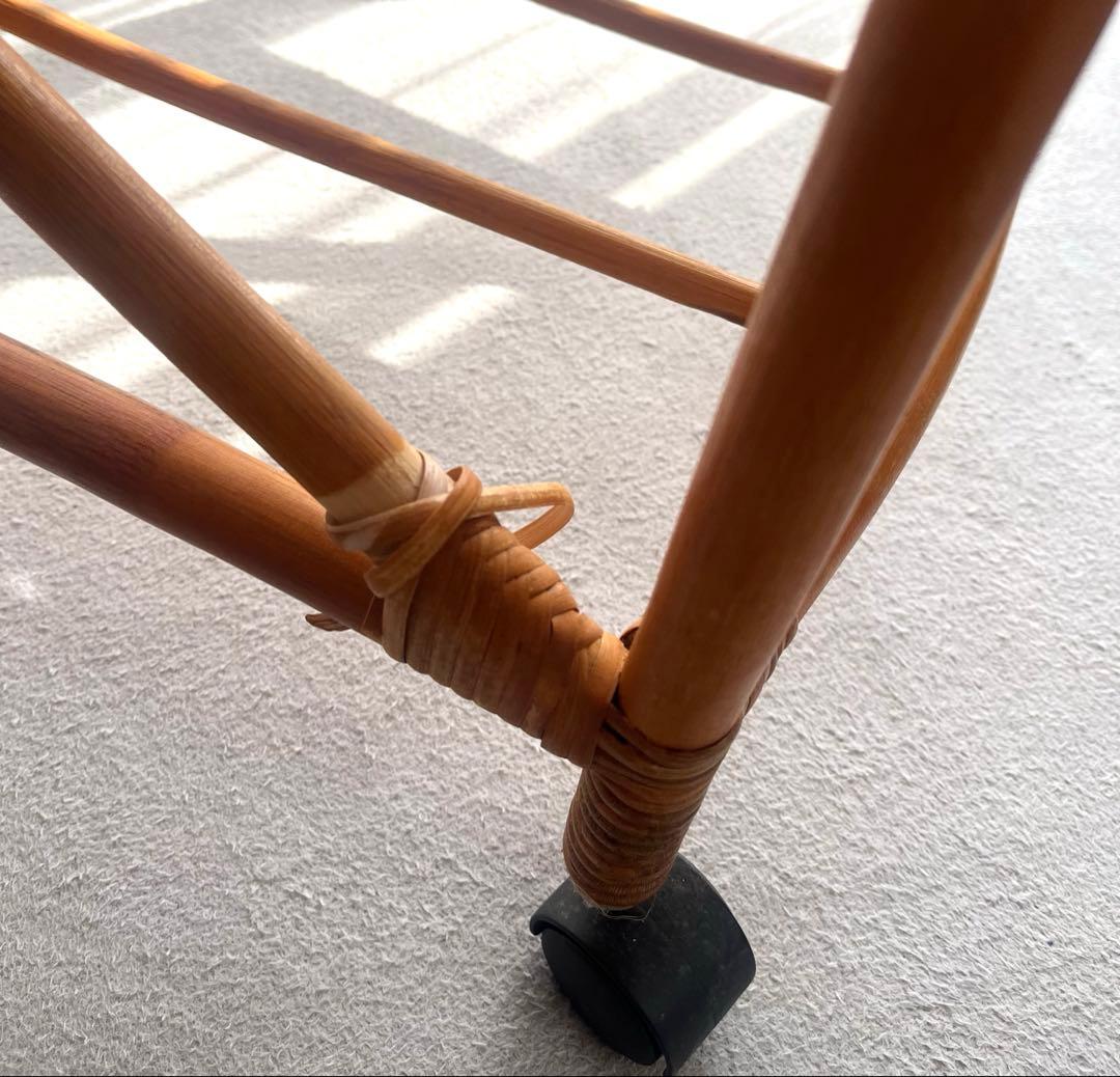 ラタン 5段バスケット収納 昭和レトロ 藤 布カバー付 ナチュラル ヴィンテージ