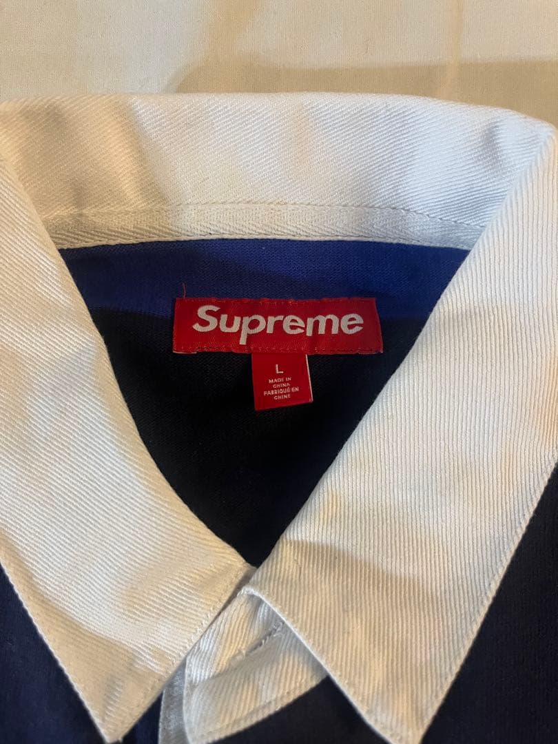 SUPREME ストライプラガーシャツ L