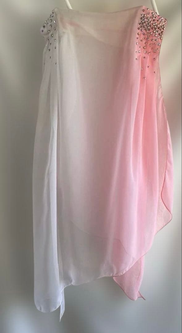 社交ダンス　パーティー　スタンダードドレス　ライトサーモンピンク　S 〜SM