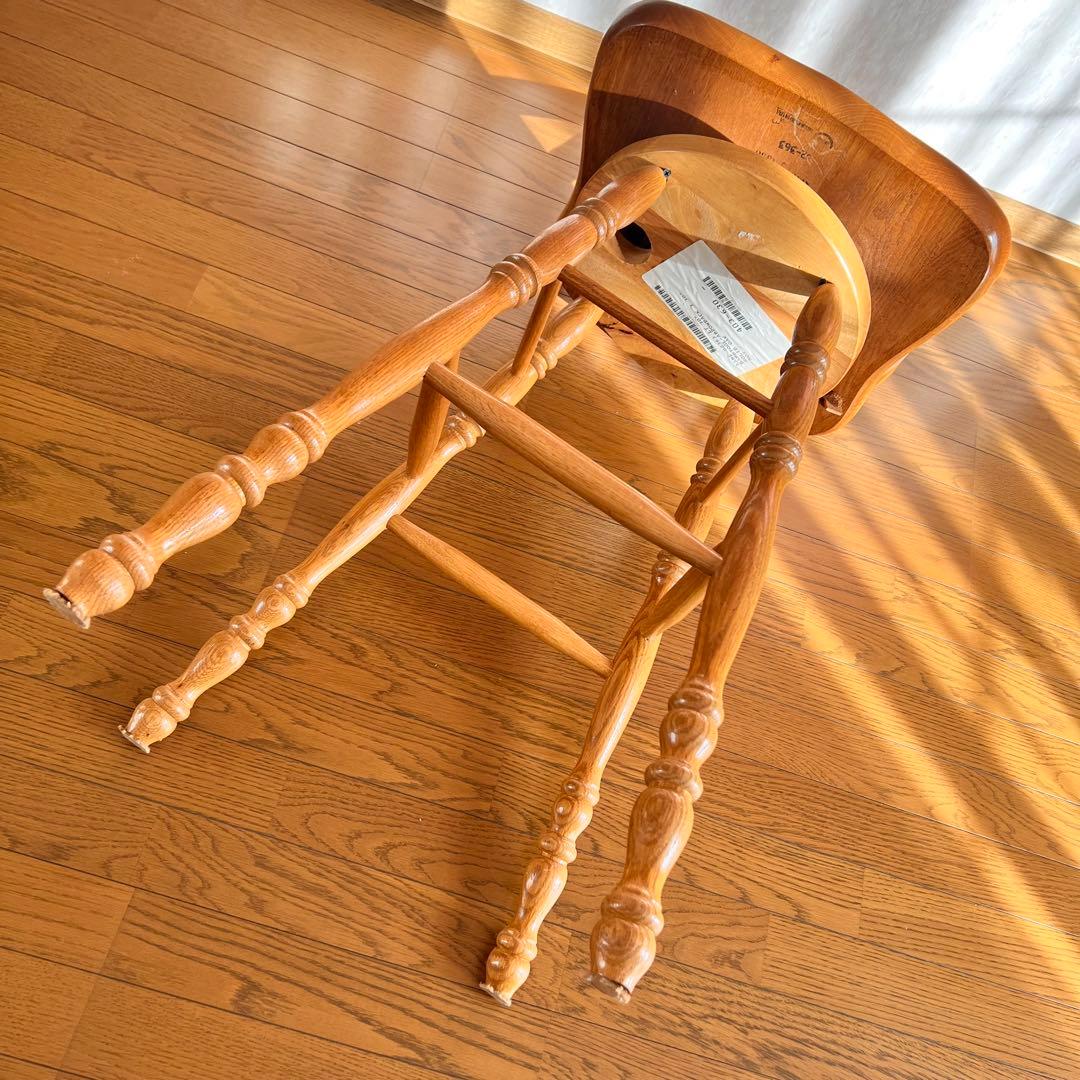 ②ウッド ウィンザーチェア　カウンターチェア 回転椅子 スポークチェア