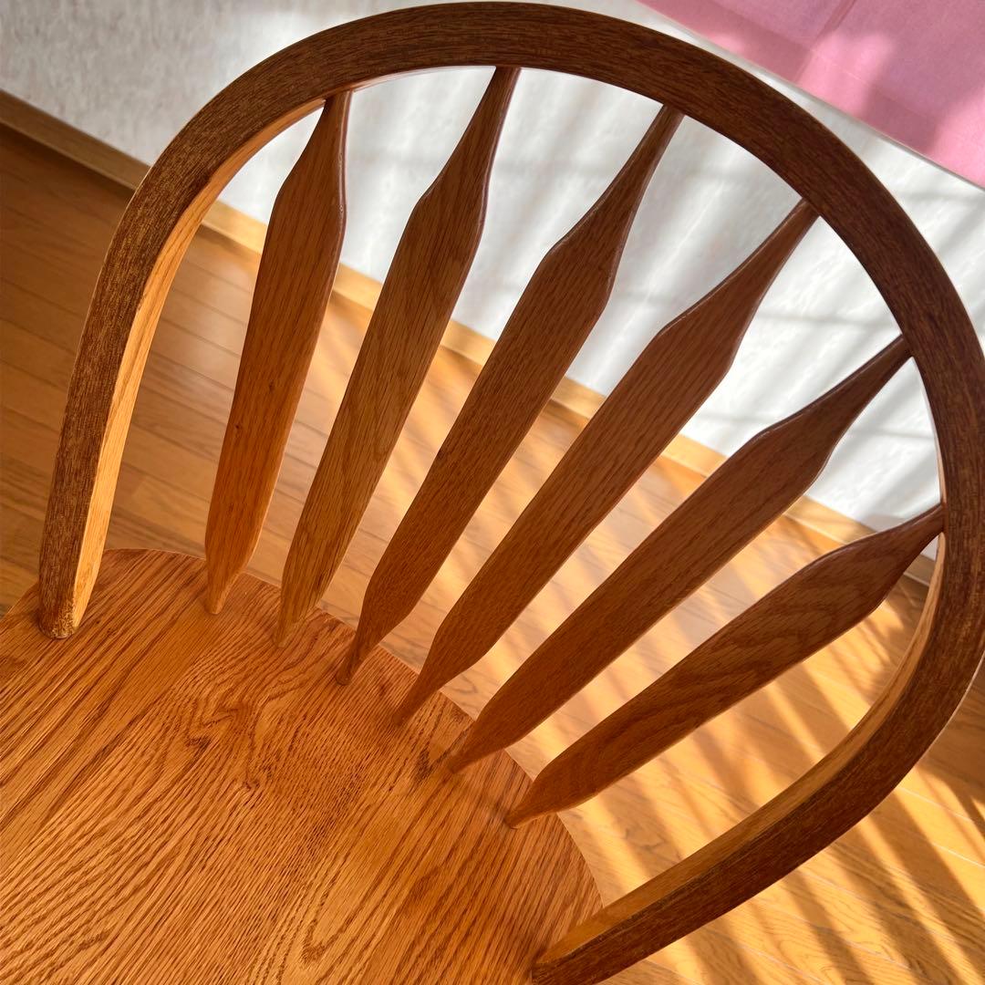 ②ウッド ウィンザーチェア　カウンターチェア 回転椅子 スポークチェア