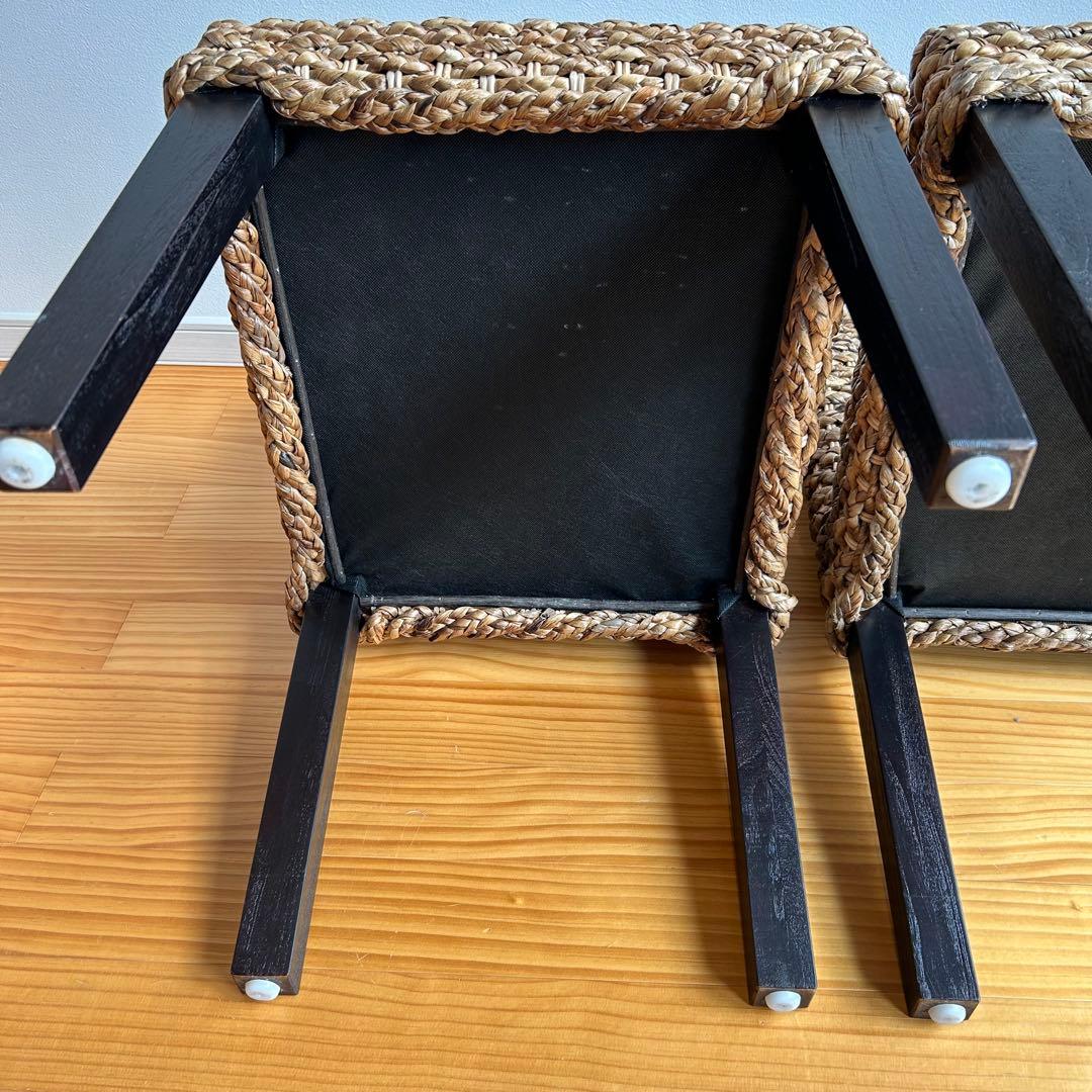 【美品】アジアン家具　ダイニングチェア　ウォーターヒヤシンス　バリ島　2脚セット