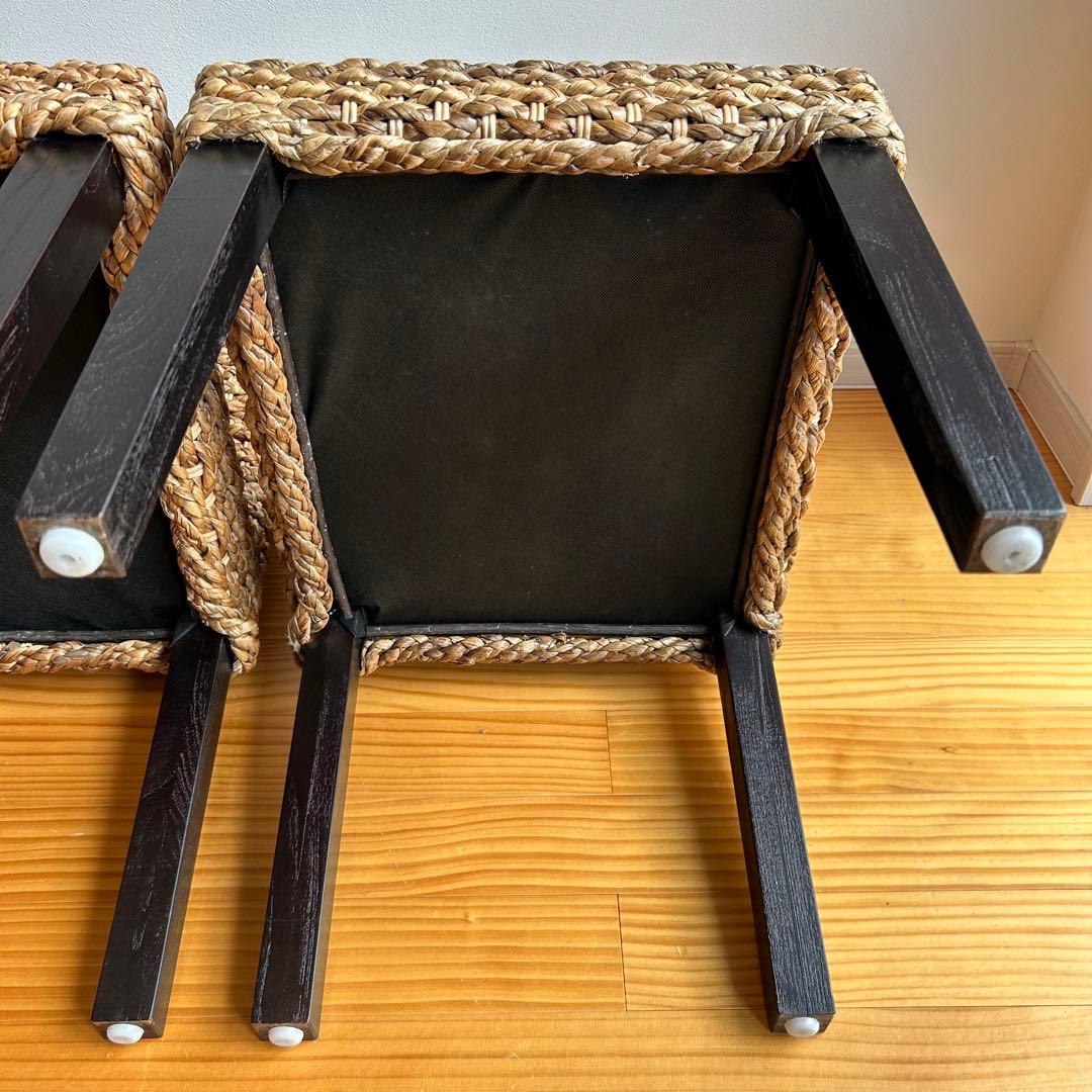 【美品】アジアン家具　ダイニングチェア　ウォーターヒヤシンス　バリ島　2脚セット