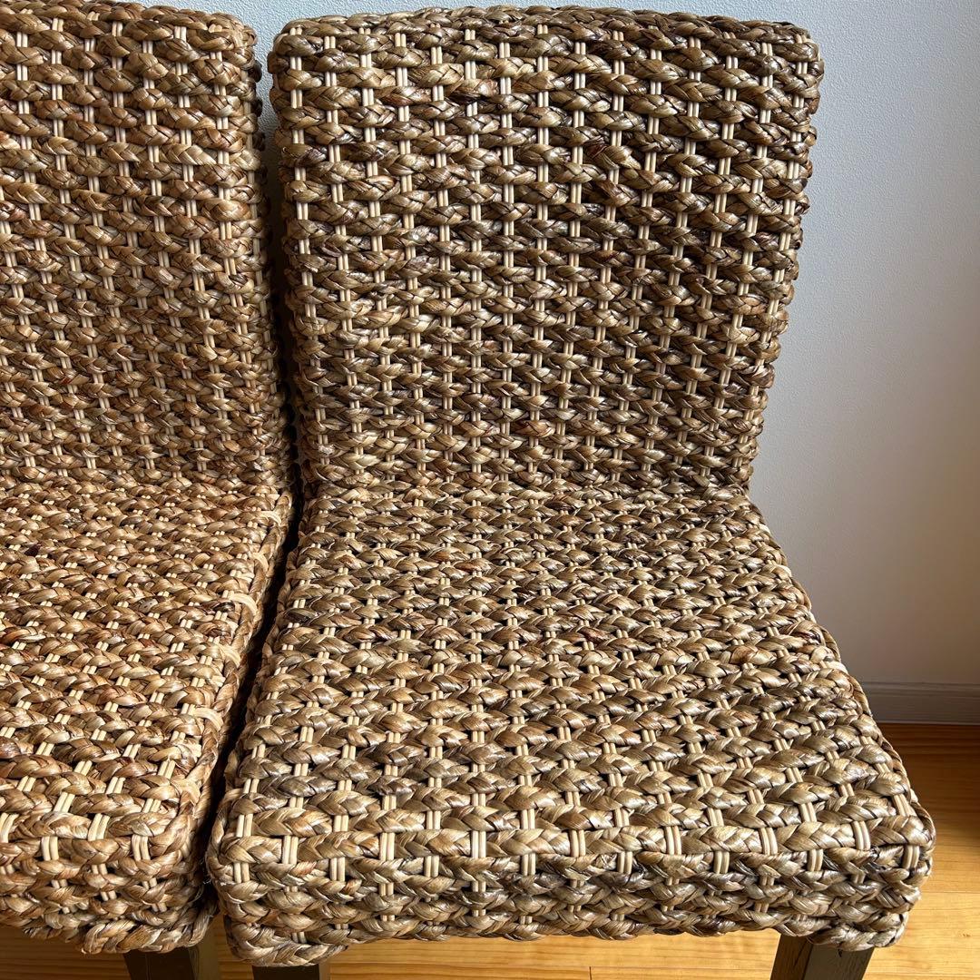 【美品】アジアン家具　ダイニングチェア　ウォーターヒヤシンス　バリ島　2脚セット