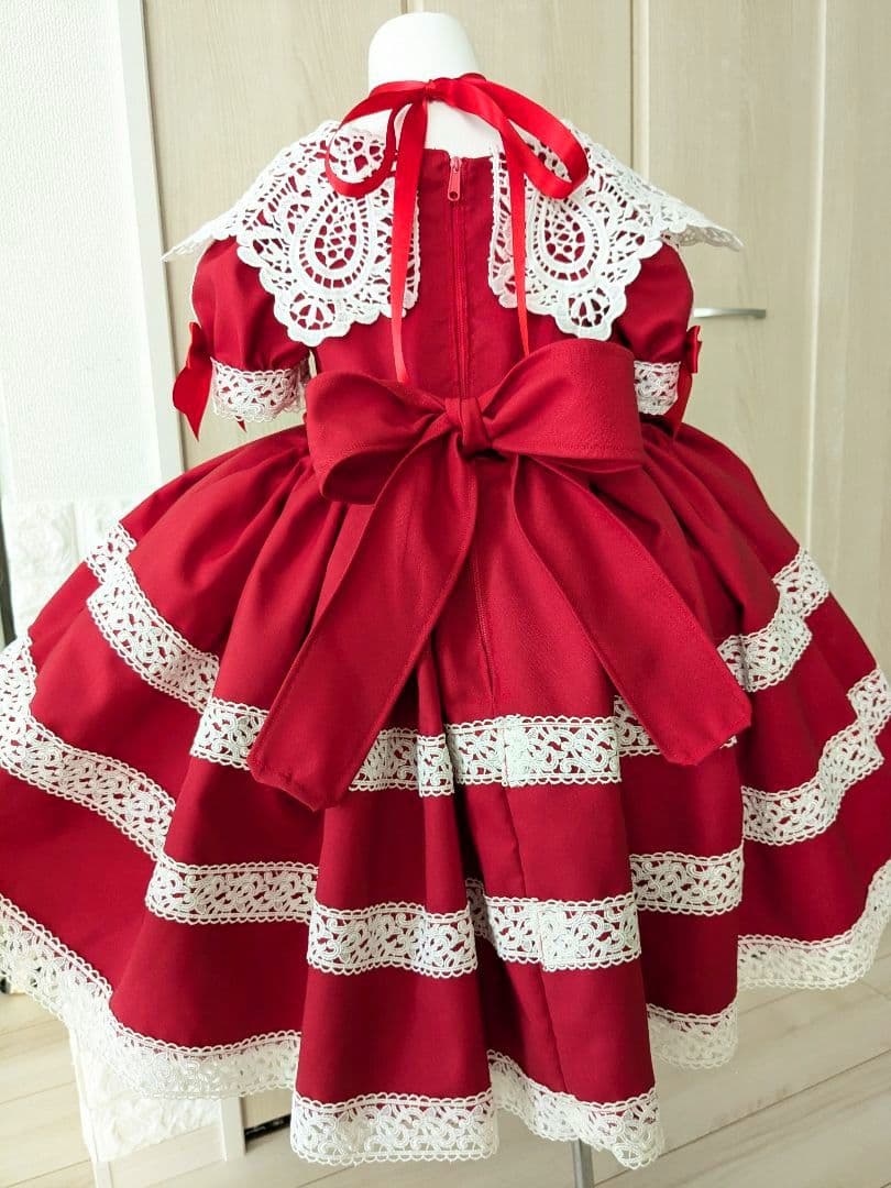 ハンドメイド　ワンピース　エリザベス風　100cm