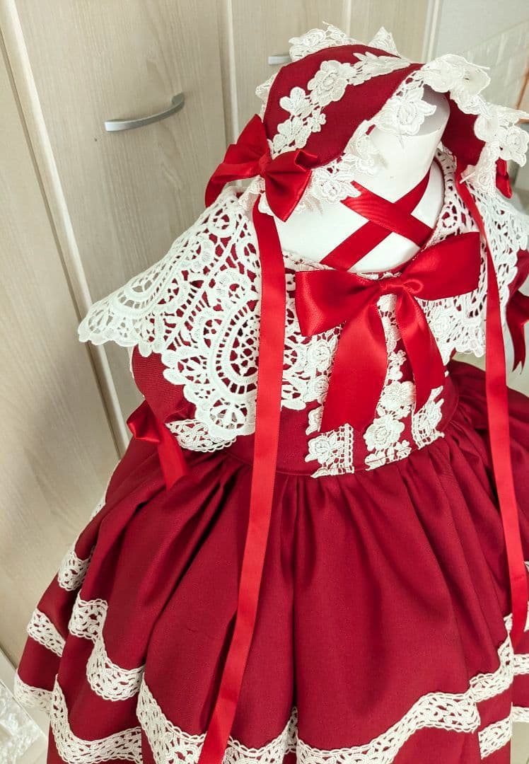 ハンドメイド　ワンピース　エリザベス風　100cm