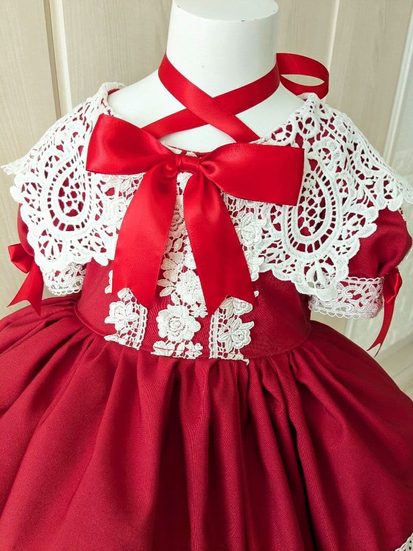 ハンドメイド　ワンピース　エリザベス風　100cm