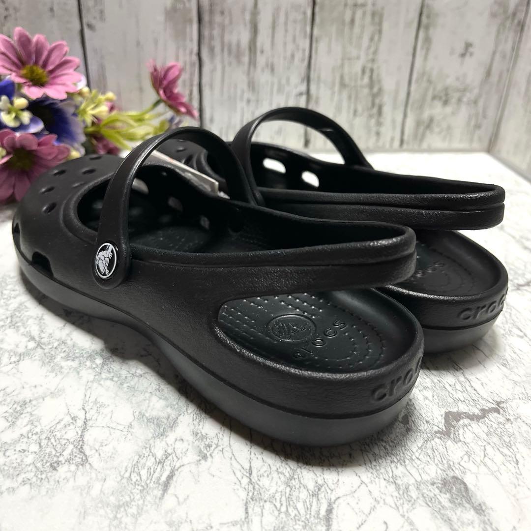 新品タグ付✨crocs シャイナ ストラップ メリージェーン 廃盤品 (W7)黒