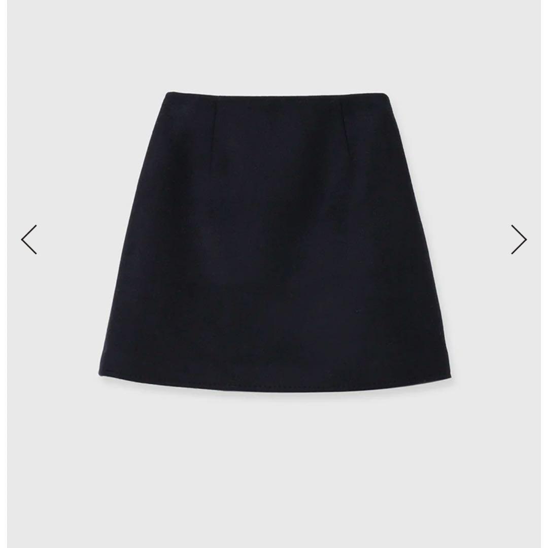 anuans リバーウールミニスカート　ネイビー　S