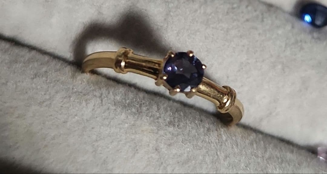 天然アレキサンドライト K18 シンプルリング