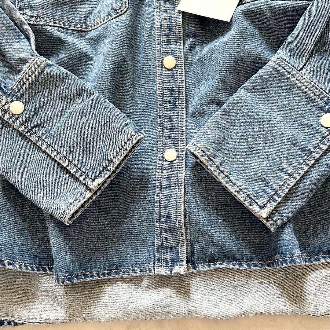 希少未使用タグ付シールームリンWIDEカフス DENIM シャツジャケットブルー