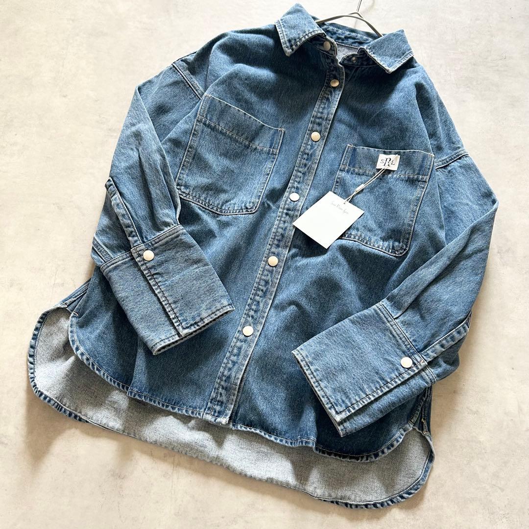 希少未使用タグ付シールームリンWIDEカフス DENIM シャツジャケットブルー