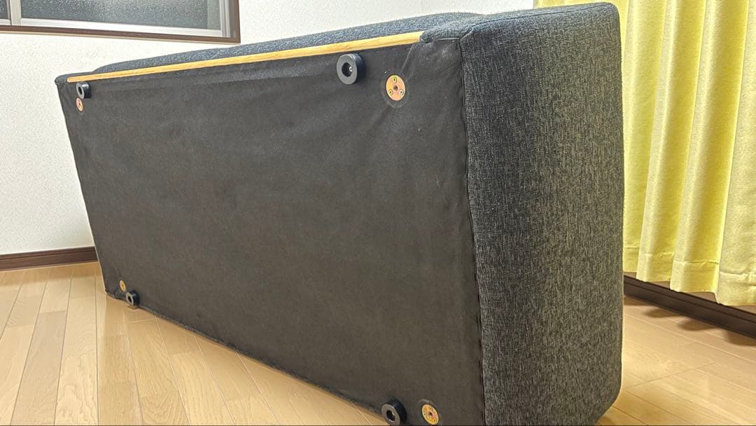 グレー ファブリック 2人掛けソファ