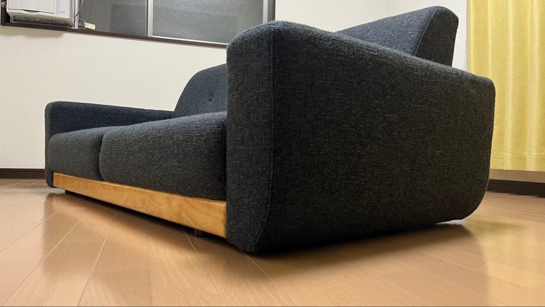 グレー ファブリック 2人掛けソファ