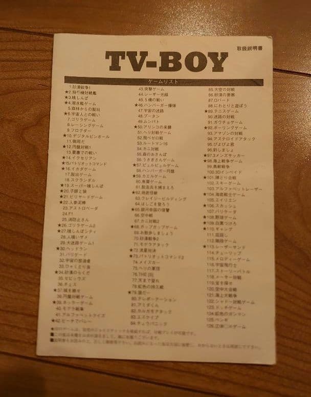 NICS TV BOY 126ゲーム内蔵