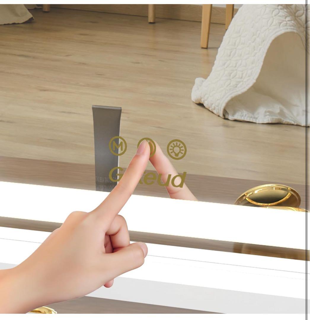 女優ミラー 卓上 ハリウッド USB 調光 大型 76×56cm