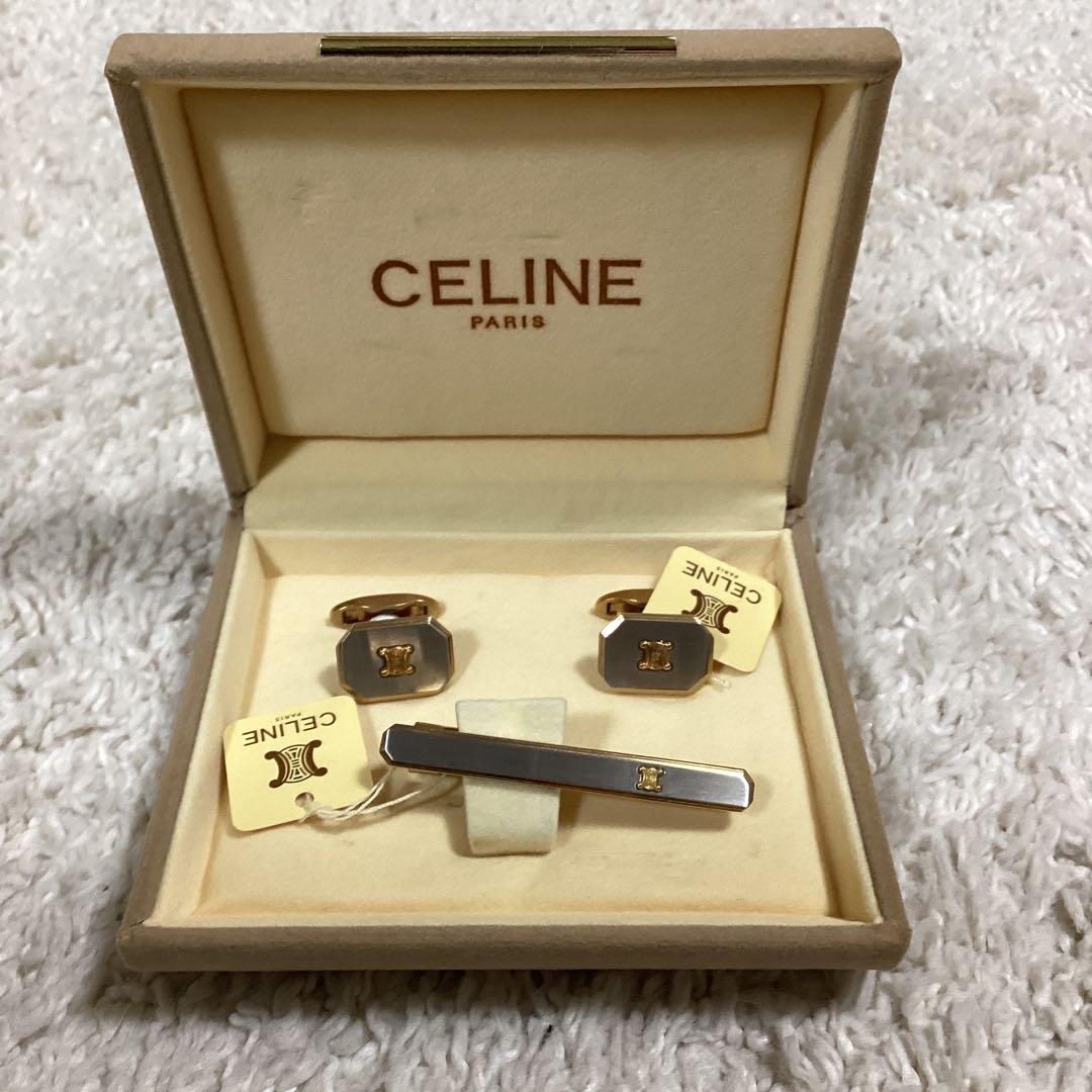 【未使用】CELINE カフスボタンとネクタイピンセット