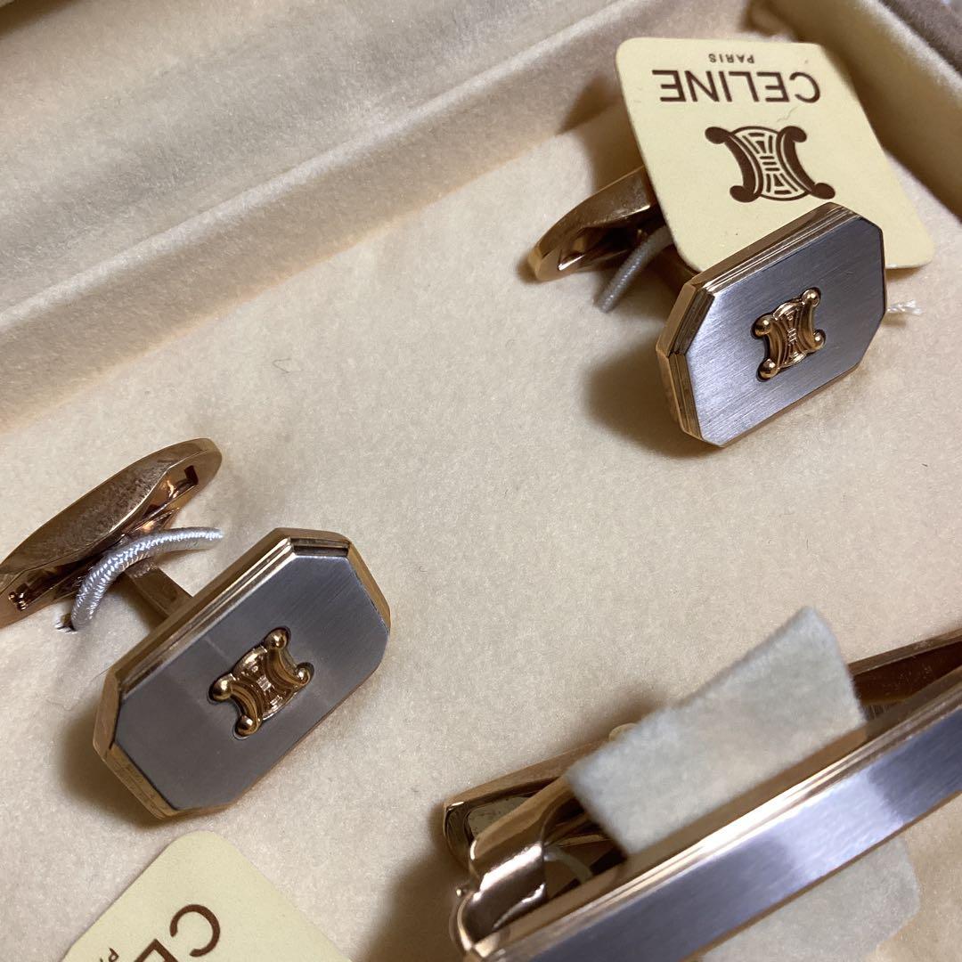 【未使用】CELINE カフスボタンとネクタイピンセット