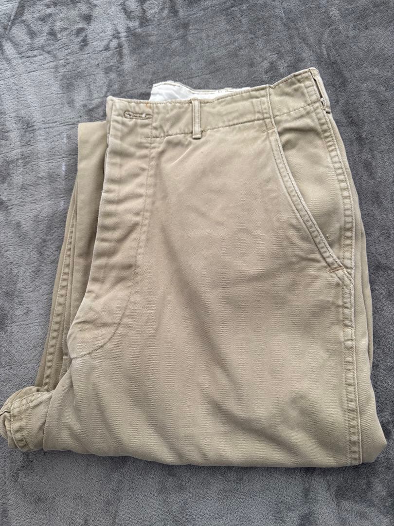 着画あり　実物　ダブルシーム　 usarmy 45カーキ