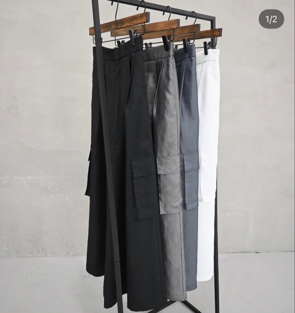 lig. リグドット　　wide cargo pants グレー