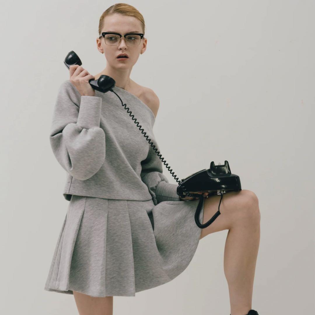 THE TOE Marylebone Pleats Skirt グレー S