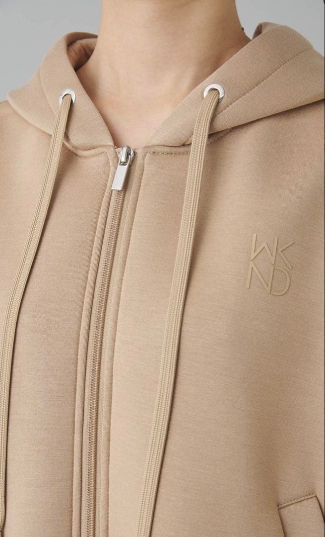 極美品 マックスマーラ 2024年モデル ジップアップパーカー ストレッチ ロゴ