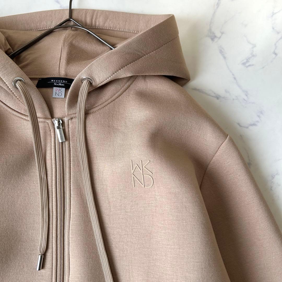 極美品 マックスマーラ 2024年モデル ジップアップパーカー ストレッチ ロゴ