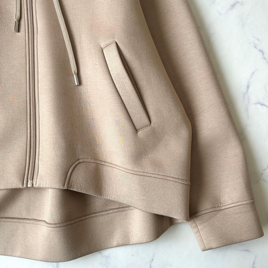 極美品 マックスマーラ 2024年モデル ジップアップパーカー ストレッチ ロゴ