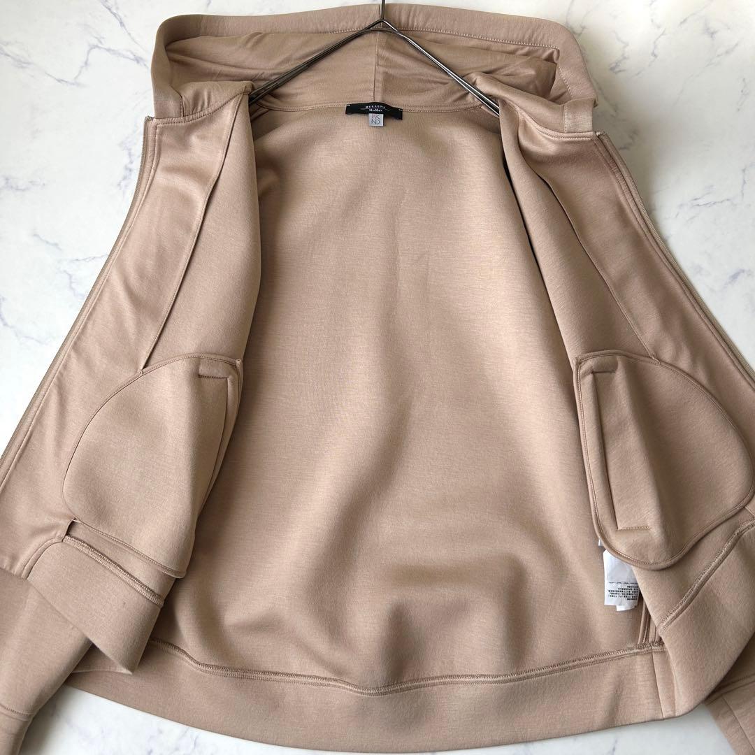 極美品 マックスマーラ 2024年モデル ジップアップパーカー ストレッチ ロゴ