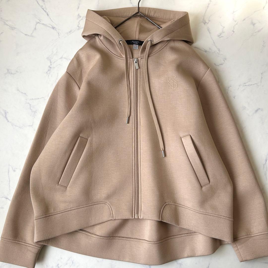 極美品 マックスマーラ 2024年モデル ジップアップパーカー ストレッチ ロゴ