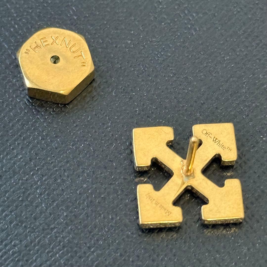 オフホワイト アロー ピアス ゴールド ペア