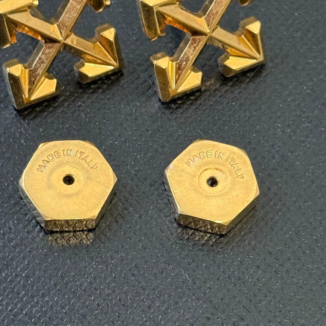 オフホワイト アロー ピアス ゴールド ペア