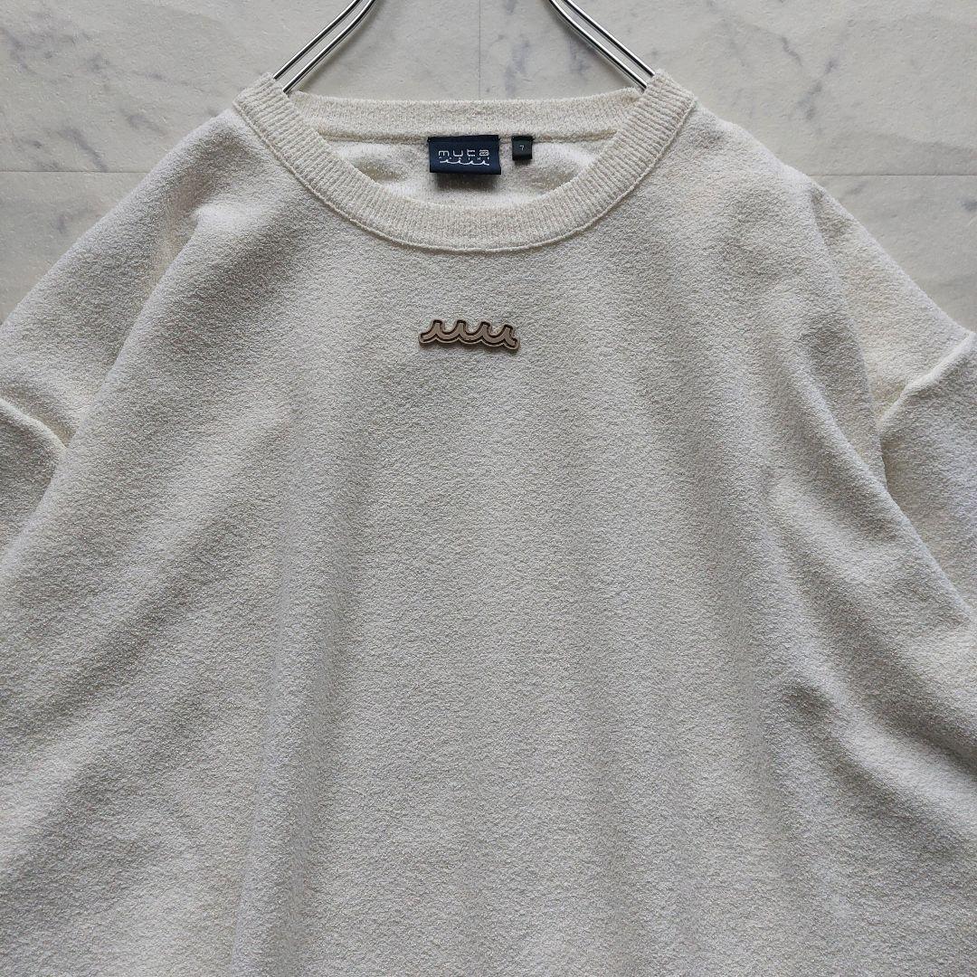 美品 ムータ muta MARINE パイル地 カットソー 7 白 ポケット付き