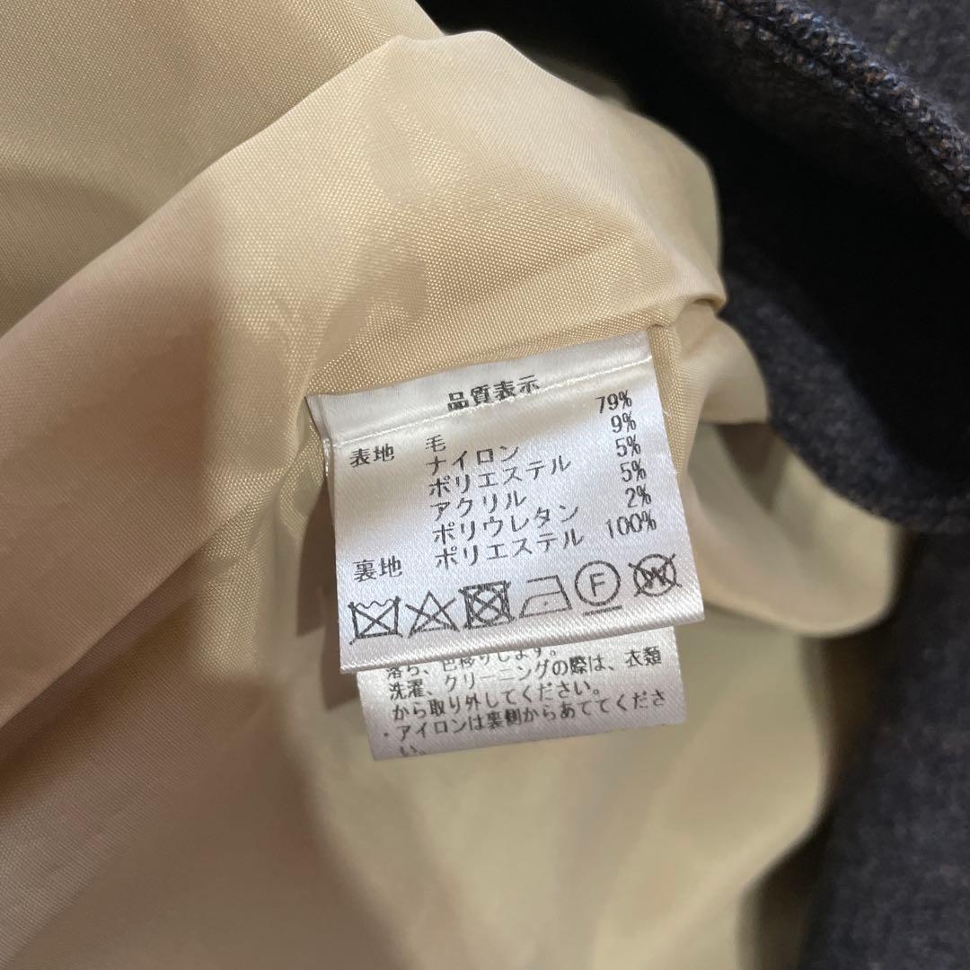 日本製【Pal'las Palace】ノーカラーガウンコート　ウールコート　0